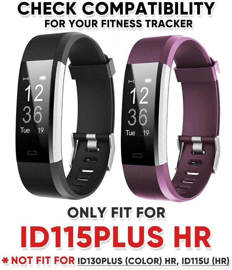 ID115Plus HR Very Fit Pro Replacement Strap for Veryfitpro, Letscom, and Lintelek Fitness Trackers - Purple and Black