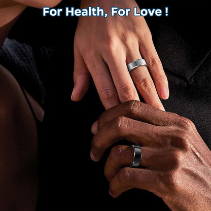 Smart Health Monitoring Ring with Sleep Tracking, Heart Rate Monitoring, Waterproof Design, Activity Tracking (Steps, Distance, Calories), Air Gesture Control, Up to 7-Day Battery Life, Compatible with iOS and Android (Black, Size #10)