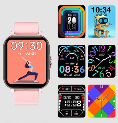 Smart Fitness Tracker Watch for Android/iOS - IP68 Waterproof, Heart Rate and Blood Oxygen Monitoring, Sleep Tracking, 8 Sports Modes, Breath Training, Weather Updates - 1.69-Inch Display for Men and Women (Rose Gold)