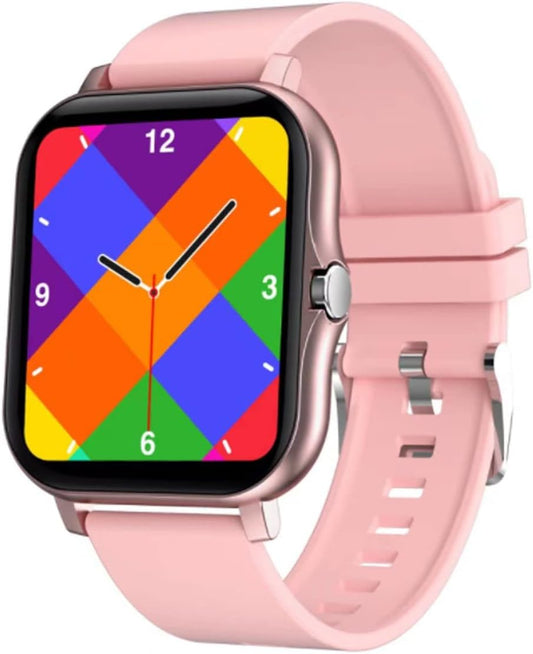 Smart Fitness Tracker Watch for Android/iOS - IP68 Waterproof, Heart Rate and Blood Oxygen Monitoring, Sleep Tracking, 8 Sports Modes, Breath Training, Weather Updates - 1.69-Inch Display for Men and Women (Rose Gold)