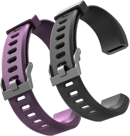 ID115Plus HR Very Fit Pro Replacement Strap for Veryfitpro, Letscom, and Lintelek Fitness Trackers - Purple and Black