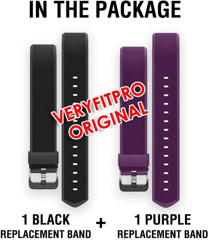 ID115Plus HR Very Fit Pro Replacement Strap for Veryfitpro, Letscom, and Lintelek Fitness Trackers - Purple and Black