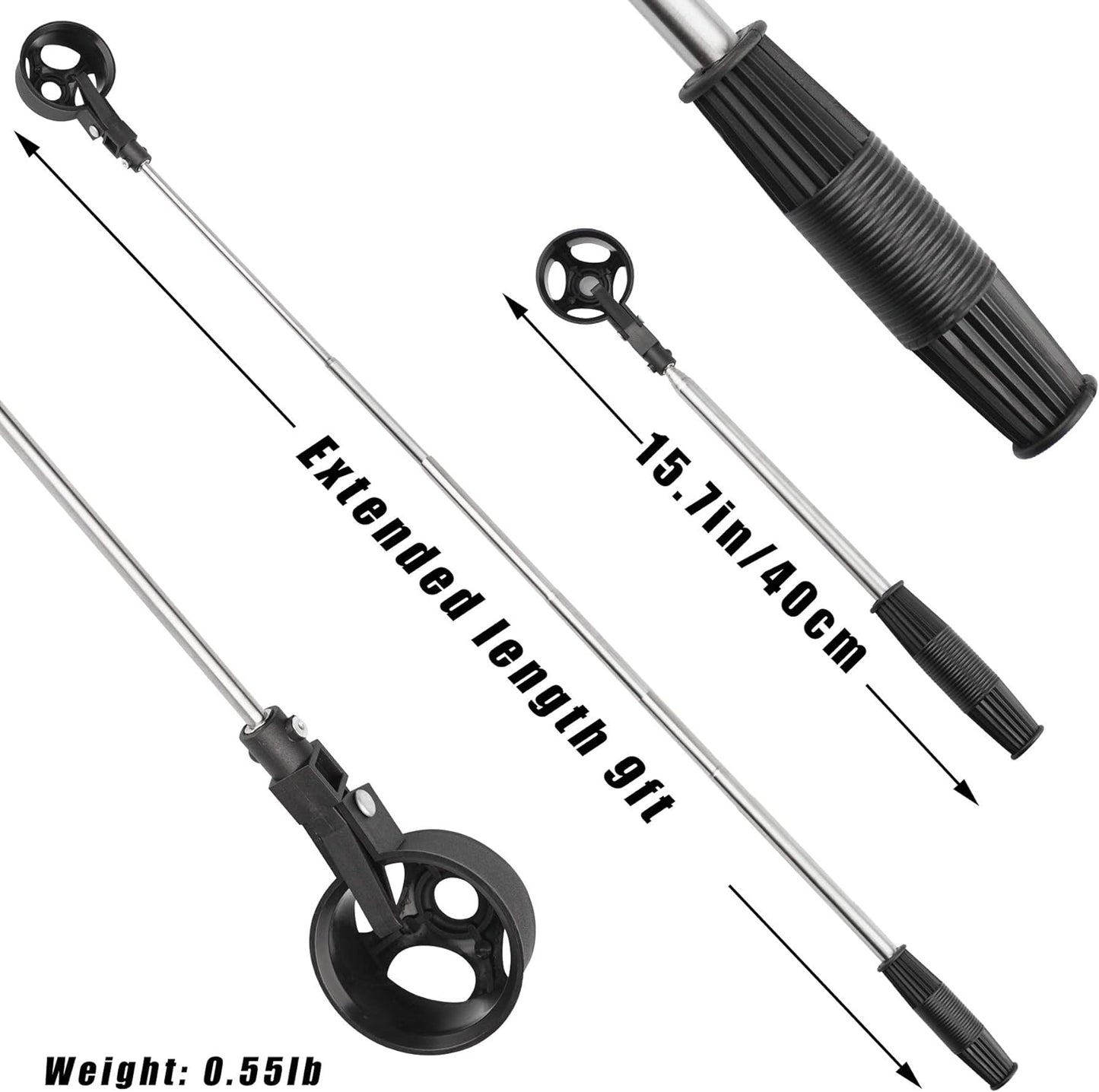 Prowithlin Golf Ball Retriever with 2 Golf Ball Grabbers, Stainless Extendable Golf Ball Retriever Telescopic for Water, Golf Accessories for Men, Weight: 0.55Lb