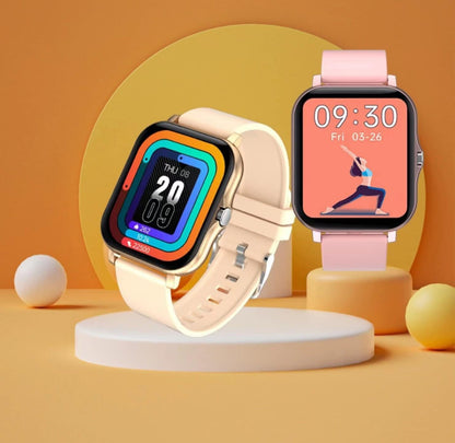 Smart Fitness Tracker Watch for Android/iOS - IP68 Waterproof, Heart Rate and Blood Oxygen Monitoring, Sleep Tracking, 8 Sports Modes, Breath Training, Weather Updates - 1.69-Inch Display for Men and Women (Rose Gold)