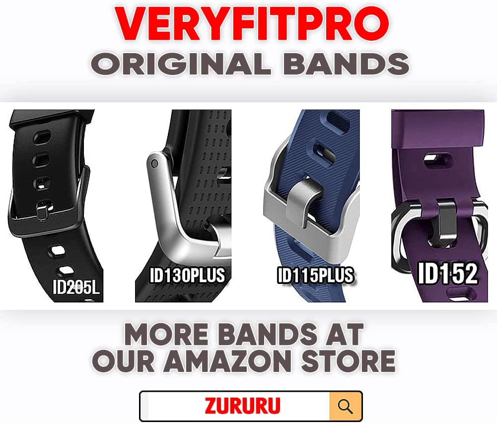 ID115Plus HR Very Fit Pro Replacement Strap for Veryfitpro, Letscom, and Lintelek Fitness Trackers - Purple and Black